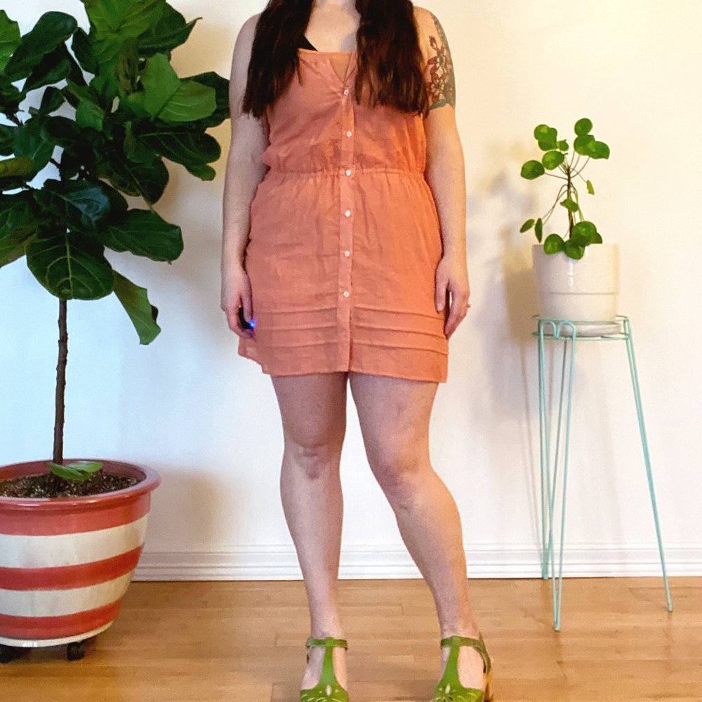 ♡ Like New Anthropologie Pink/Orange Shirtdress L